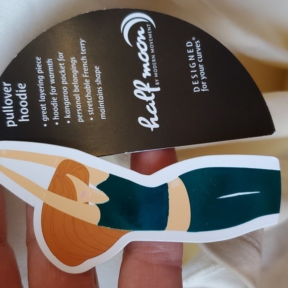 Half Moon by Modern Movement hoodie pullover SZ Medium Ecru NWT - Picture 7 of 12